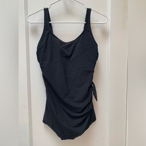 GUC LL Bean Scoop Necked Slimming Side Tie Bathing Suit - Sz 10